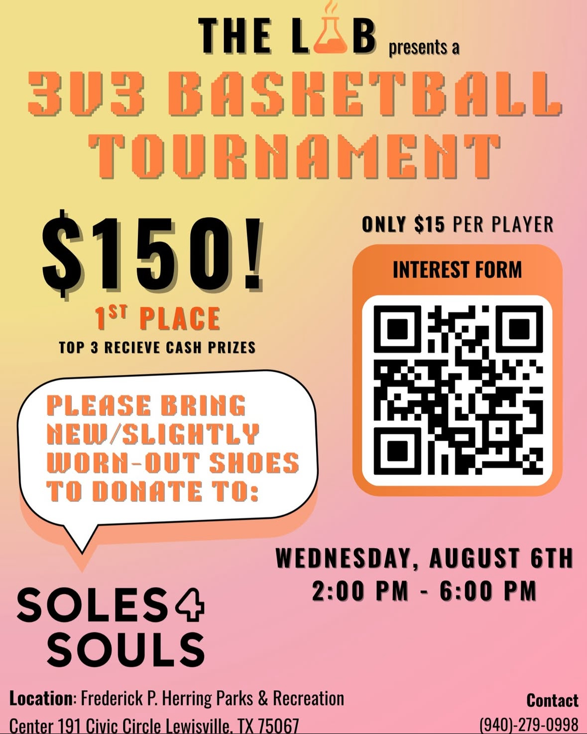 3v3 Basketball Tournament Flyer